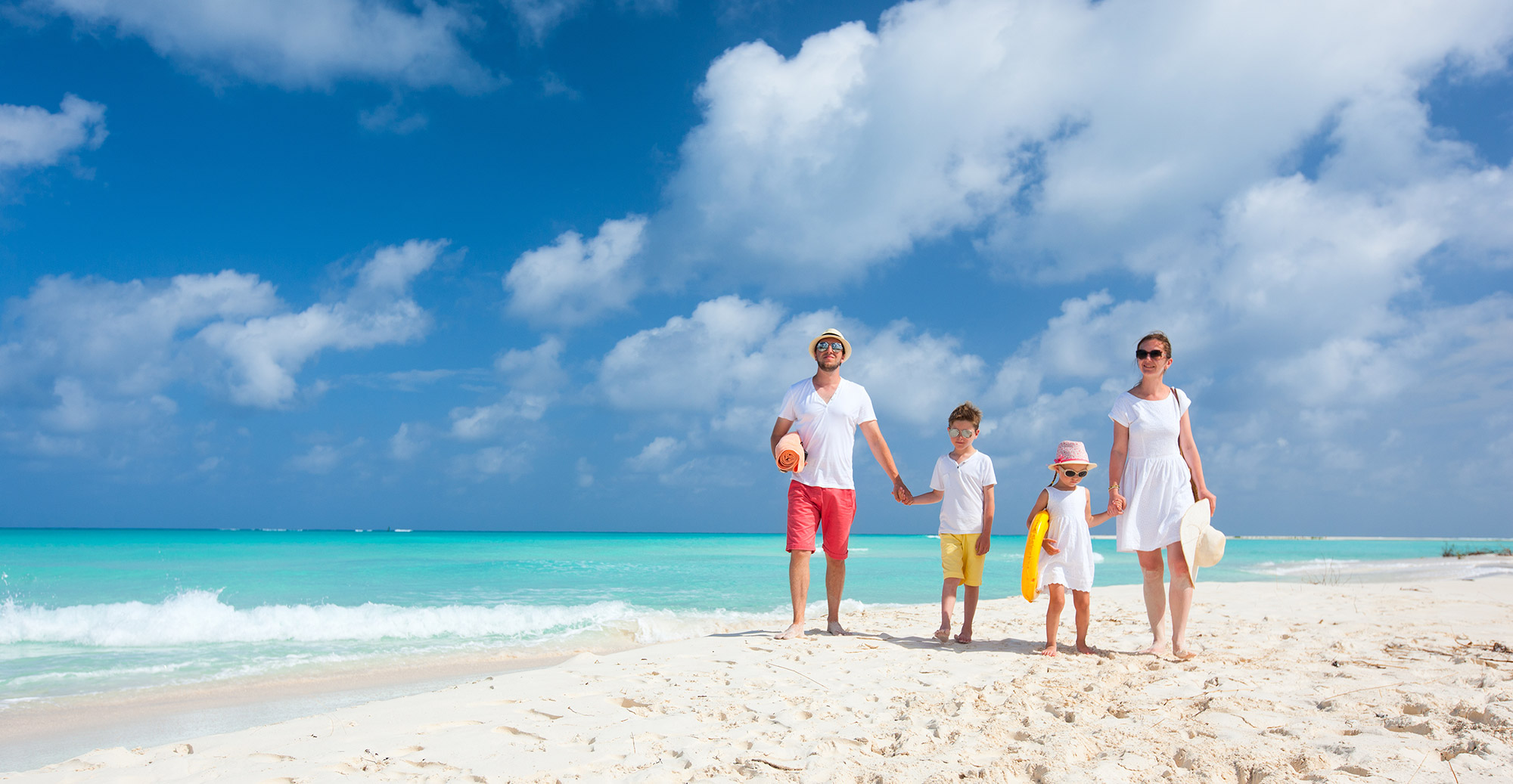 Family sharing a spectacular beach view at nearby Siesta Key