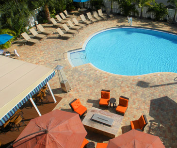 Our gorgeous new Sand Dollar pool bar, seen from above