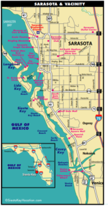 Map of Siesta Key and Sarasota