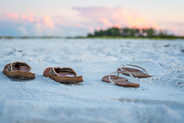 Sandals on Beach