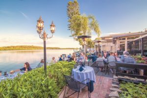 restaurant on water with outdoor seating