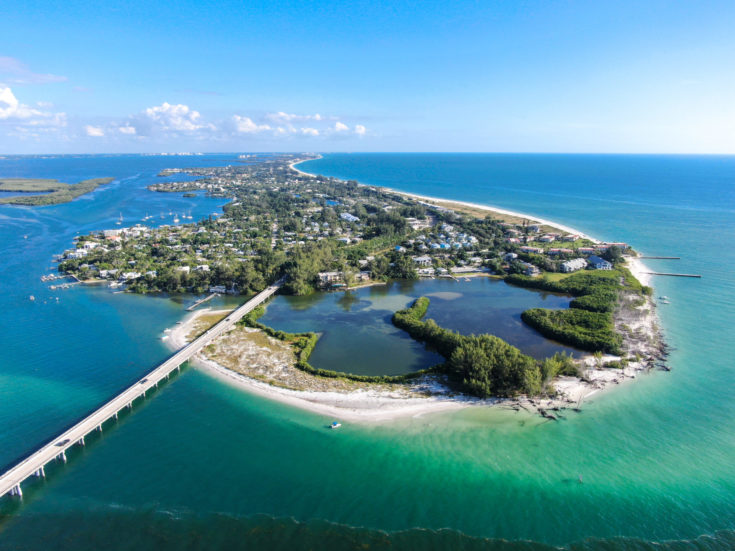 Aerial,View,Of,Longboat,Key,Town,And,Beaches,In,Manatee