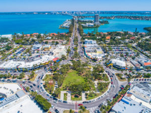 Birds eye view of st armands circle