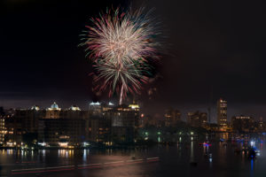 Fireworks over downtown Sarasota and Sarasota Bay