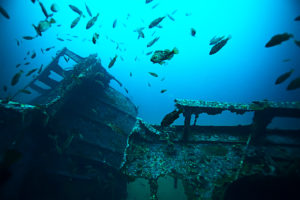 Shipwreck under the sea