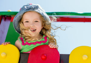 happy child having fun on the playground