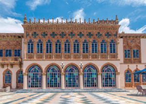 SARASOTA, USA - APRIL 22, 2016: Ringling's mansion Ca d'Zan modeled after the Doges Palace in Venice. Built by circus magnate John Ringling in 1924.